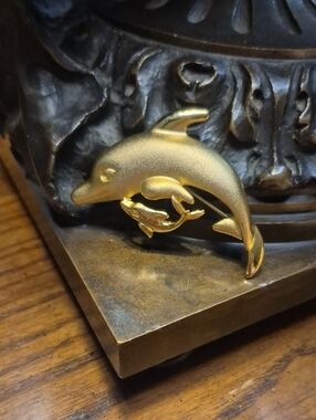 Vintage Dolphin Mama And Baby Gold tone Brooch